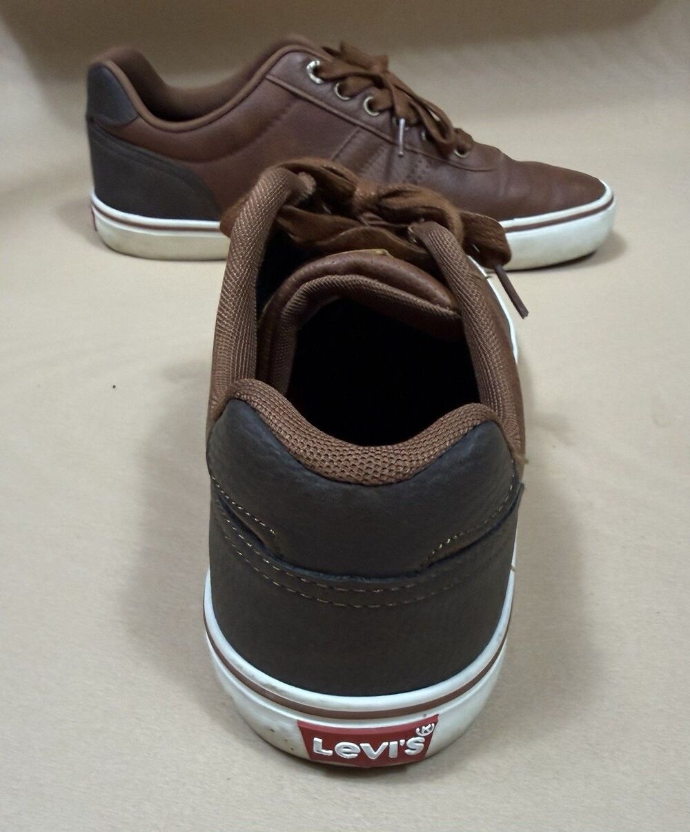 Levi’s Mens‎ Size 10 Brown Black Faux Leather Casual Dress Shoes - Picture 2 of 16